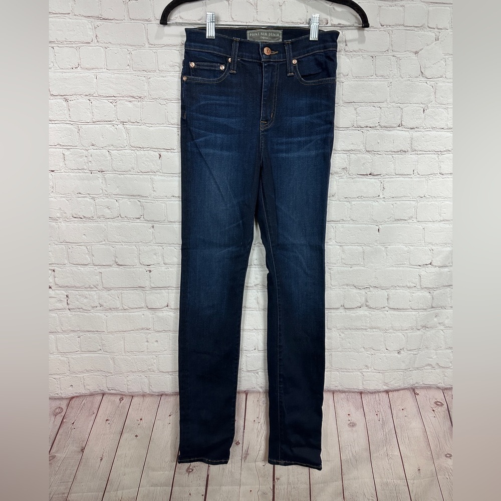 J Crew Point‎ Sur Womens dark wash skinny jeans stretch mid rise, sz 26, GUC